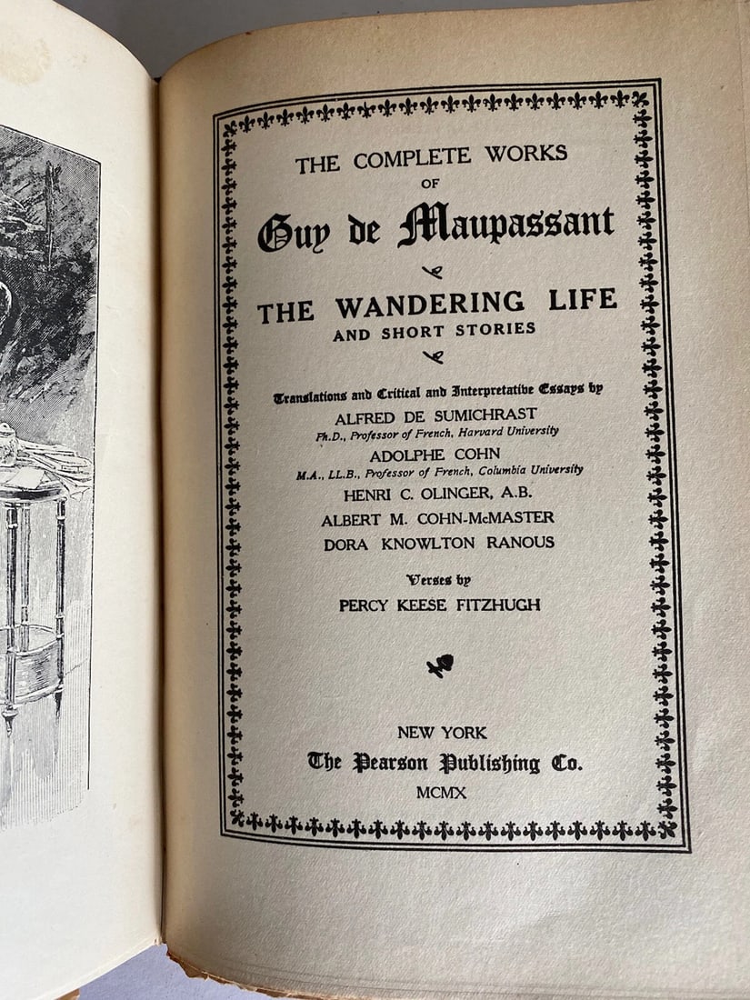 Guy De Maupassant Afloat, In The Sunshine 1910 Pearson Publishing HC Rare - 11