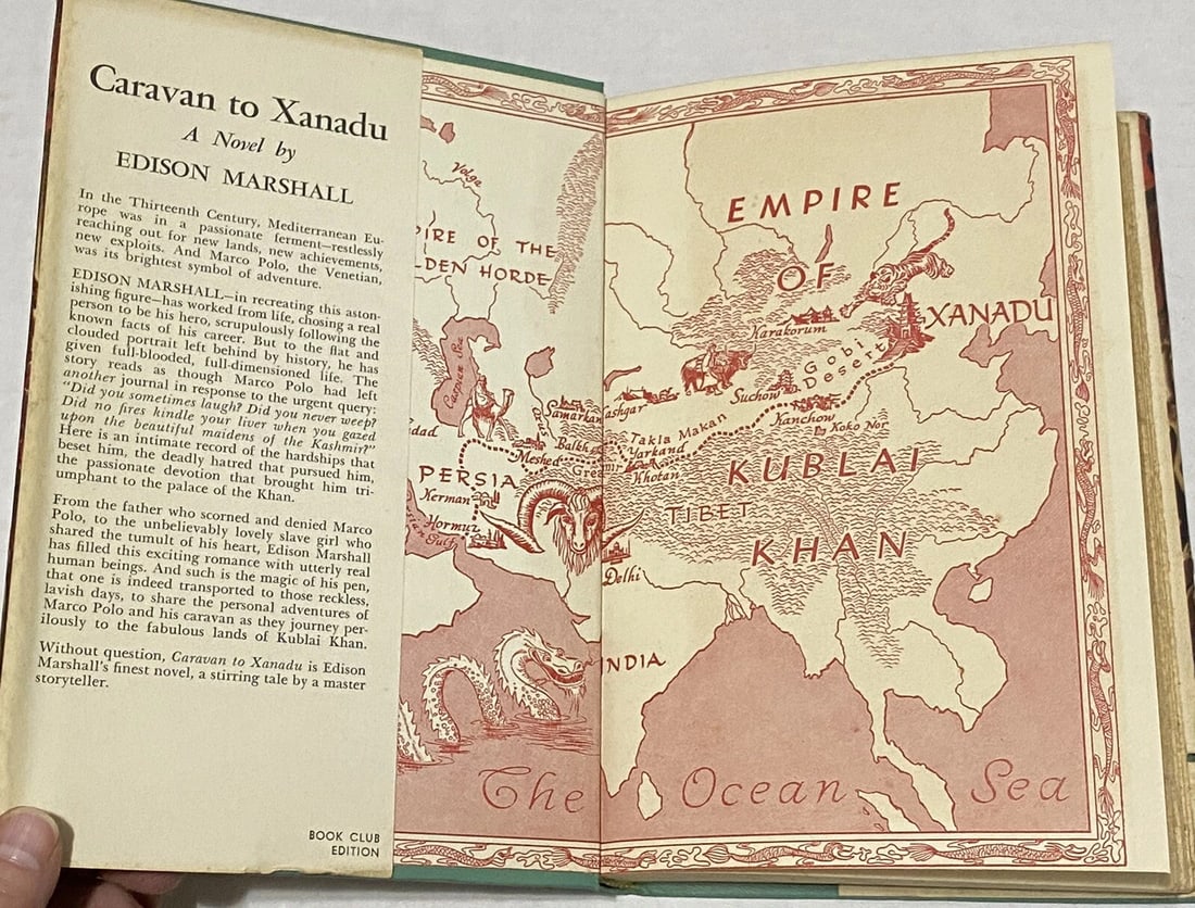 1953 CARAVAN TO XANADU Edison Marshall HC/DJ 1st Ed. Farrar Straus Book:VG, DJ:G - 5