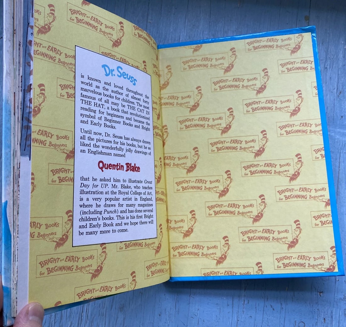 Great Day for Up Bright & Early BC Edition Hardcover Dr. Seuss 1974 1ST/2nd VG - 11