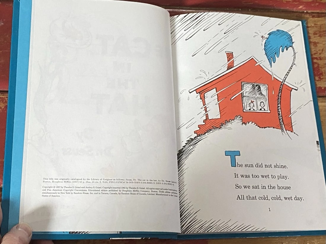 THE CAT IN THE HAT By Dr. Seuss Beginner Books Book Club Edition 1957/1985 VGood - 7