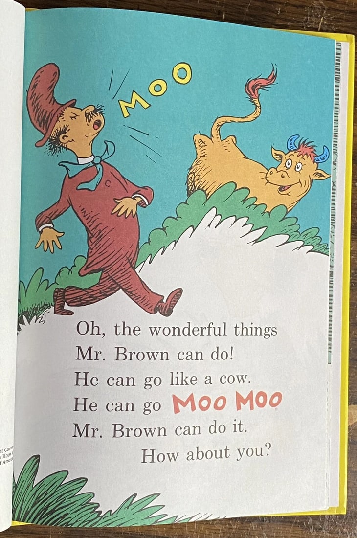 Dr. Seuss Mr. Brown Can Moo! Can You? 1970 1st Ed/Print BCE Random New(Other) - 10