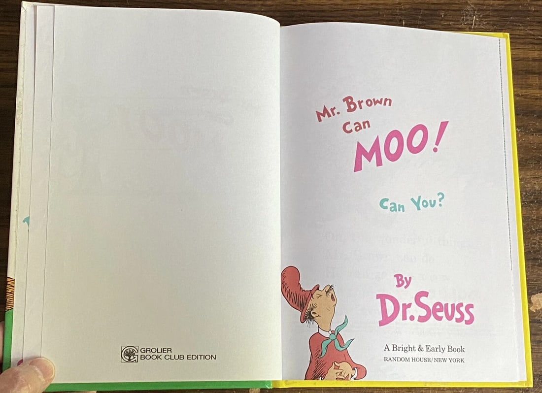 Dr. Seuss Mr. Brown Can Moo! Can You? 1970 1st Ed/Print BCE Random New(Other) - 2