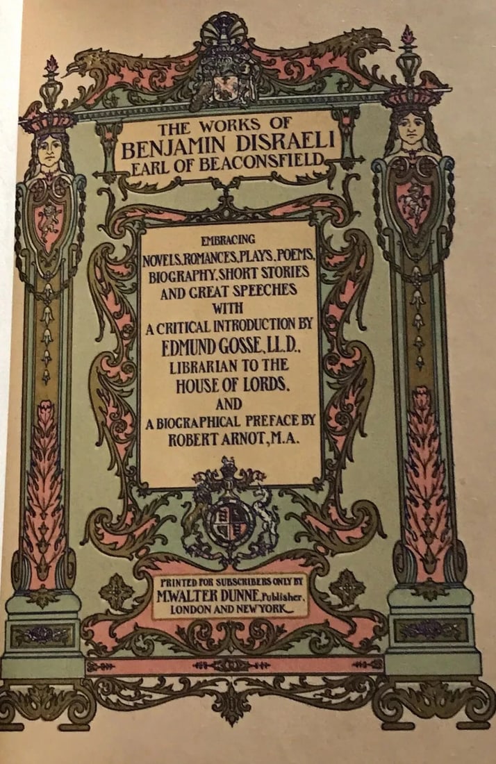 Coningsby By Benjamin Disraeli Saint Dunstan Leather Binding 1904 Antique Book - 2