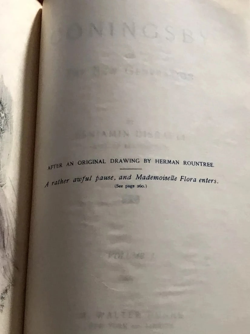 Coningsby By Benjamin Disraeli Saint Dunstan Leather Binding 1904 Antique Book - 9