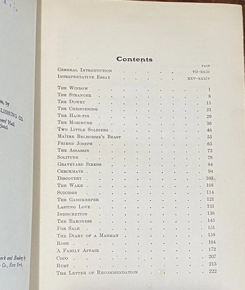 Guy De Maupassant The Window, Msgr.Parent 1910 Pearson Ltd. Ed #173 of 1,000 - 10