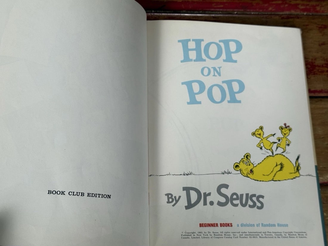 1st Ed/Print 1963 HOP ON POP BY DR.SEUSS BOOK CLUB EDITION Random House VeryGood - 3