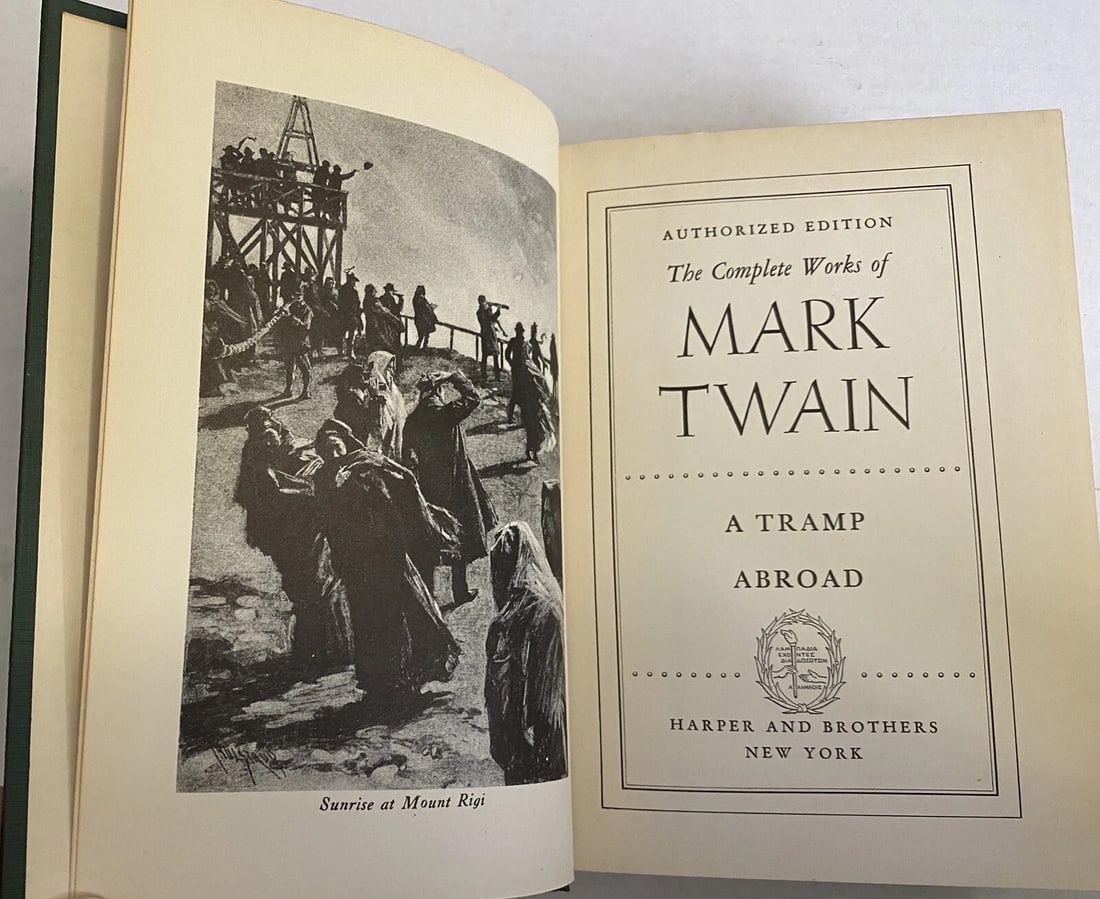 1921 COMPLETE WORKS OF MARK TWAIN VOL.XI A TRAMP ABROAD Harper Illustrated HC - 2
