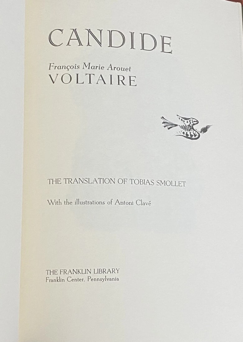 Candide by Voltaire Franklin Mint DeLux Ed. Leather Binding Fine Illustrated - 2