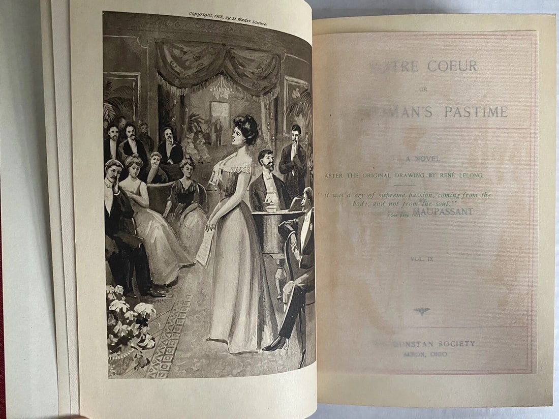 Guy de Maupassant Notre Couer HC Ed. DeLuxe Vol. IX St. Dunstan Soc. 1903 Illust - 4