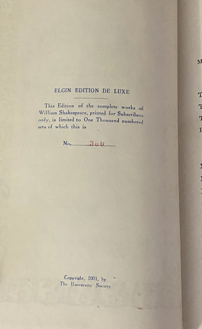Shakespeare’s Works Elgin Ed. Deluxe Vol XIII 1901 #306/1000 Macbeth, Richard II - 3