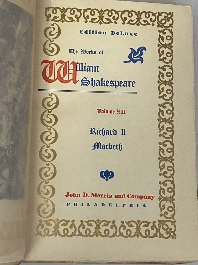 Shakespeare’s Works Elgin Ed. Deluxe Vol XIII 1901 #306/1000 Macbeth, Richard II - 4
