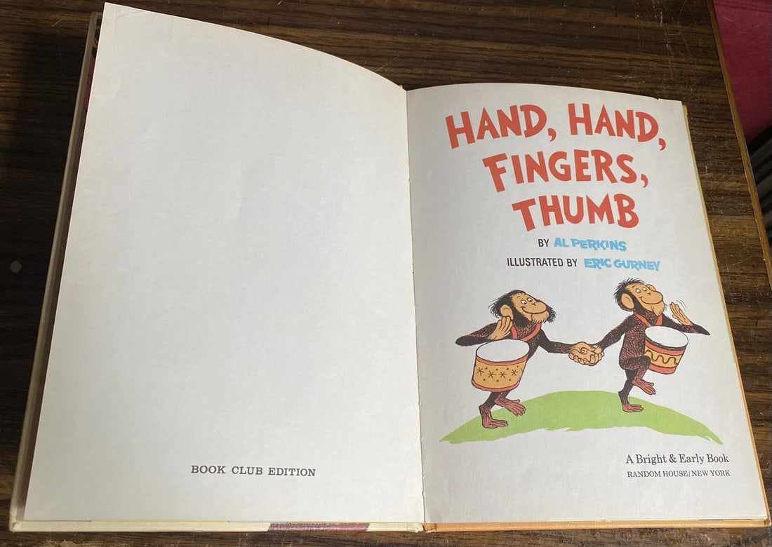 Hand, Hand, Fingers, Thumb 1969 by Al Perkins Book Club Edition Dr. Seuss VGood - 3
