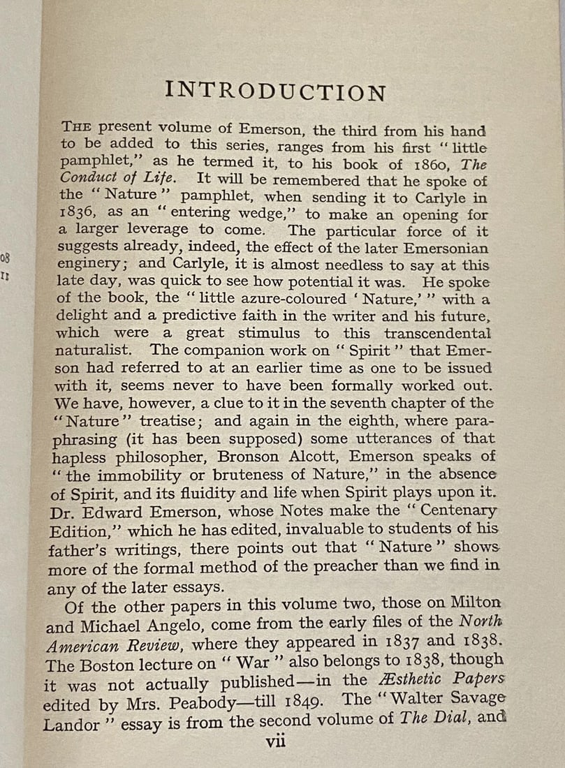 The Conduct of Life Nature and Other Essays RW Emerson 1911JM Dent HC 1st/2nd VG - 14