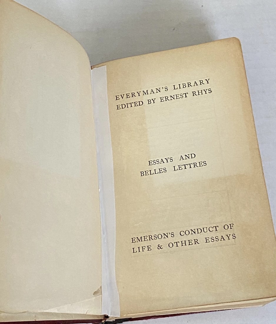 The Conduct of Life Nature and Other Essays RW Emerson 1911JM Dent HC 1st/2nd VG - 15