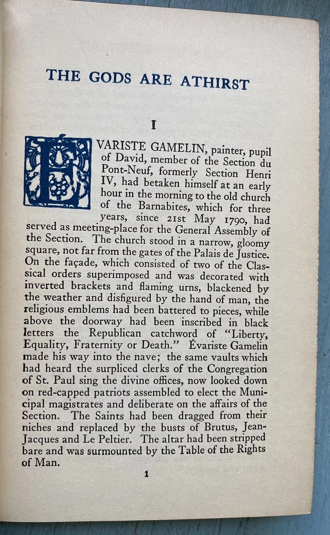Antique Book The Gods Are Athirst Anatole France Blue Leather 1923 Dodd Mead - 7