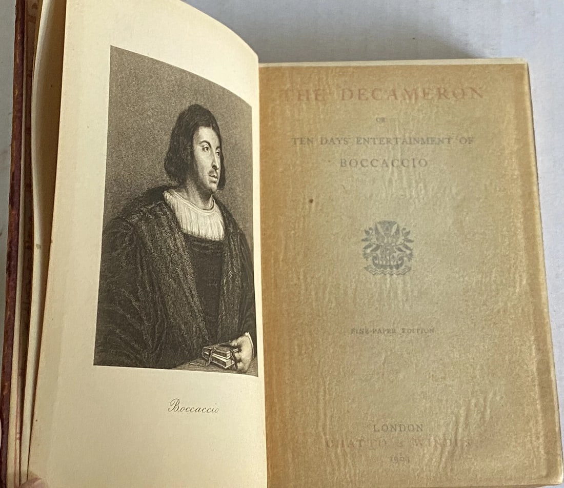 The Decameron Bocaccio 1904 London Chatto & Windus Fine Paper Ed. Leather - 2