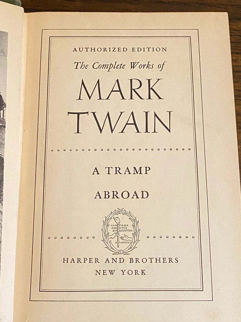 A Tramp Abroad Vol. X 1921 Authorized Ed. Harper Illustrated HC - 3