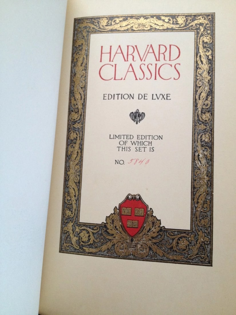 THE HARVARD CLASSICS 1910 ALUMNI LTD. ED. DELUXE #49 HC Ed.Chas. Eliot #5840 - 3