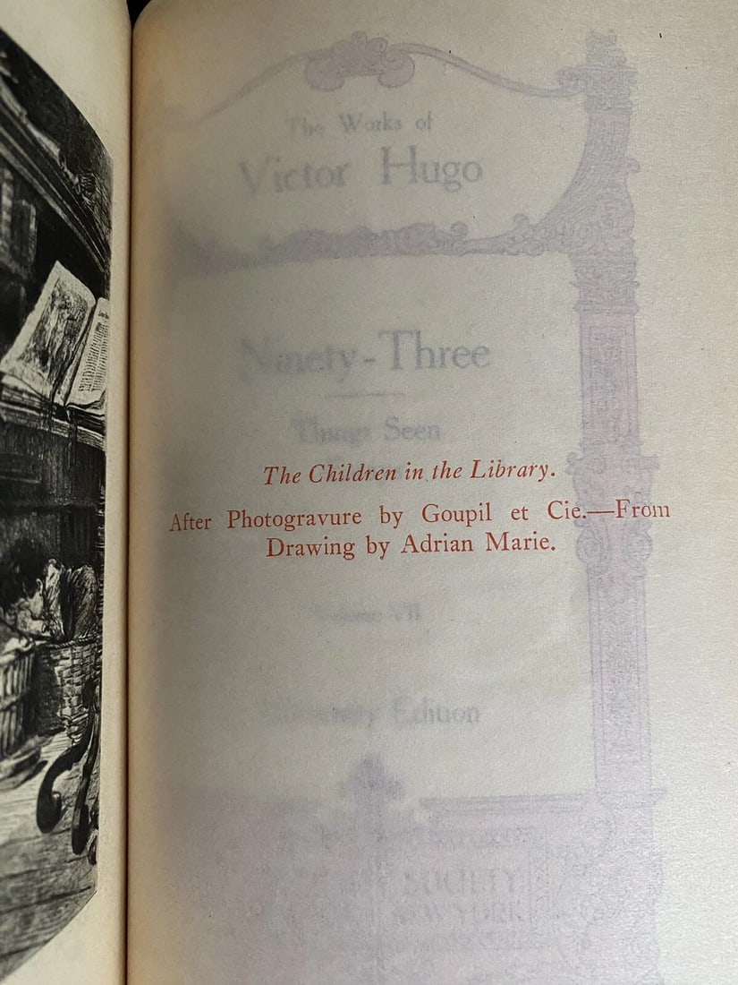 Works of Victor Hugo Ninety Three Things Seen Vol VII University Society Antique - 4