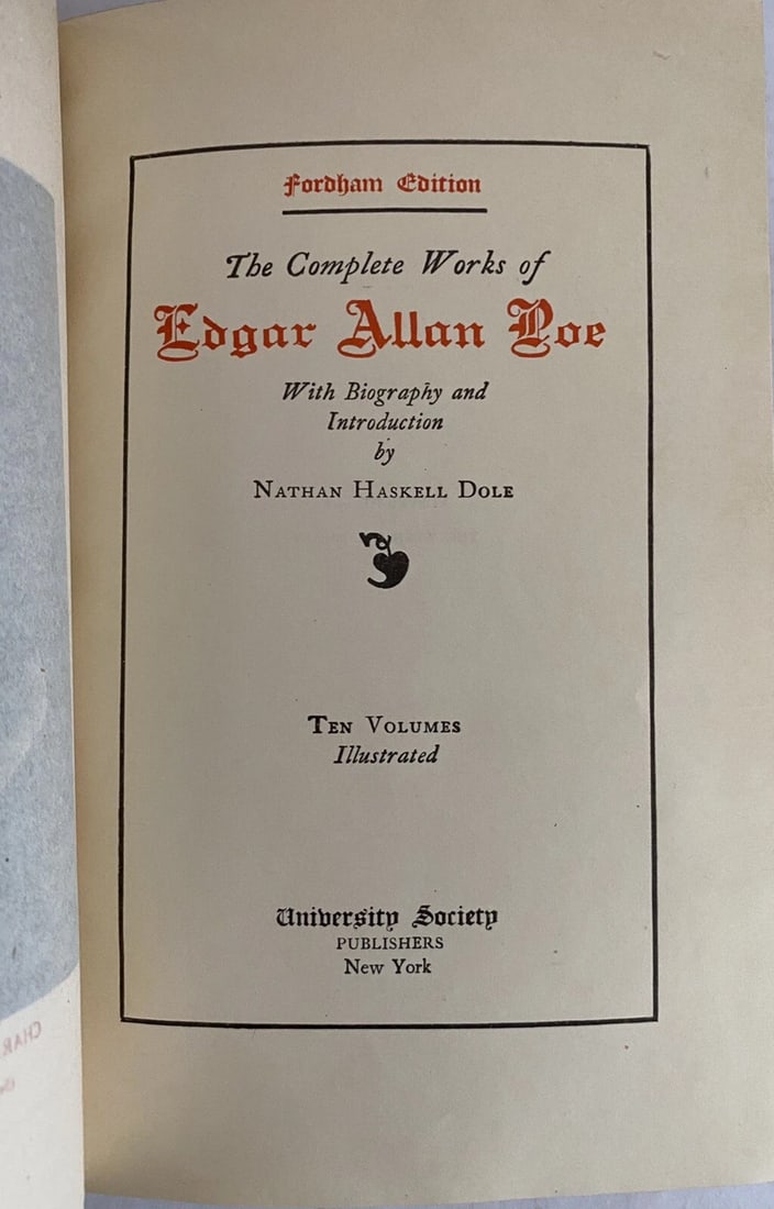 The Complete Works of Edgar Allan Poe 1908 Lthr University Royal Ed RARE Vol VII - 3