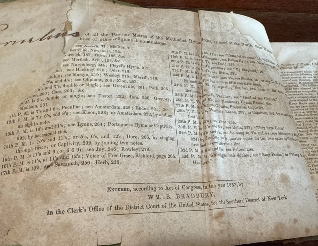 The Shawm Library of Church Music 1853 Wm Bradbury Mason Bros. RARE Antique - 4