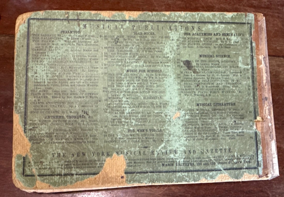 The Shawm Library of Church Music 1853 Wm Bradbury Mason Bros. RARE Antique - 5