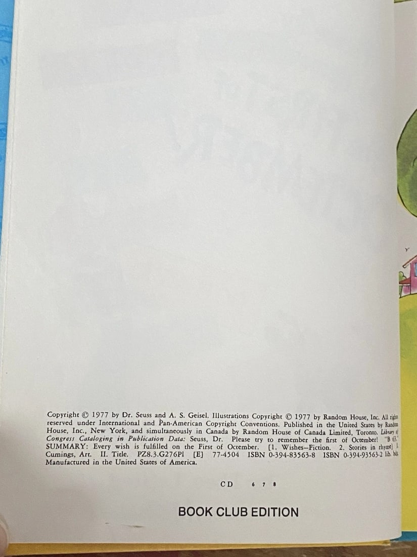 Theo. LeSieg (&) Dr Seuss, Please Try To Remember the First of Octember 1977 - 3