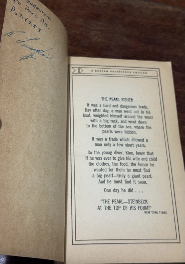 The Pearl by John Steinbeck 1964 18th Paperback A Bantam Pathfinder Edition Good - 8