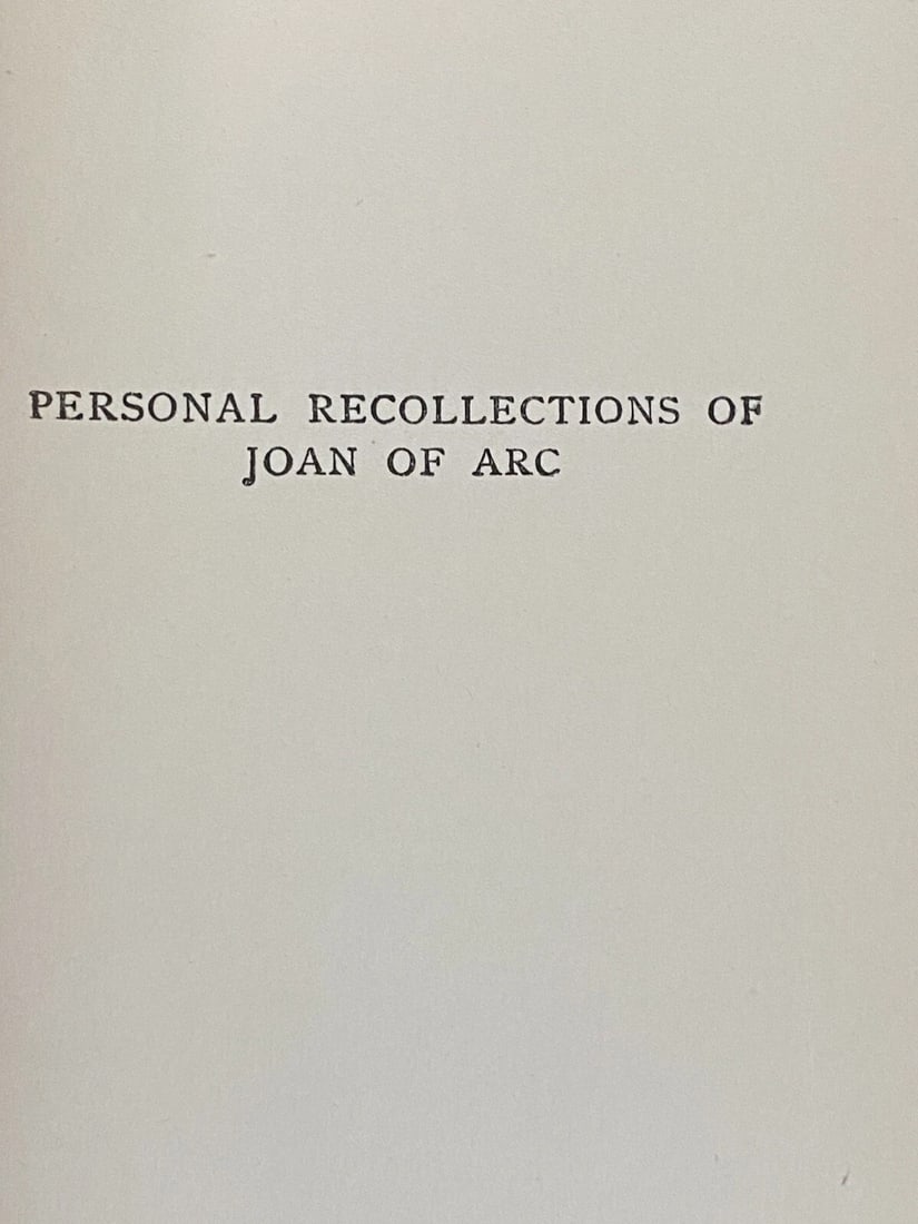 Joan of Arc By Mark Twain Volume II Author's Uniform Edition 1899 Hardcover - 10