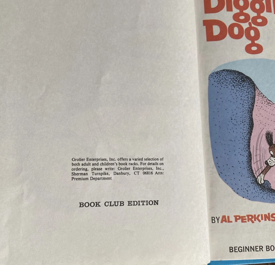 The Digging-est Dog Beginner Book HC 1967 Grolier BC Ed Al Perkins Very Good - 6