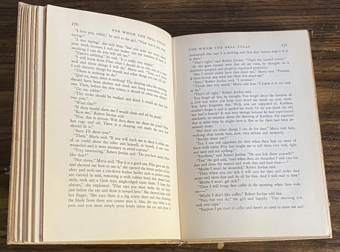 TRUE First Edition "For Whom the Bell Tolls" by Ernest Hemingway (1940) "A" - 10