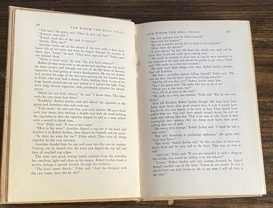 TRUE First Edition "For Whom the Bell Tolls" by Ernest Hemingway (1940) "A" - 9