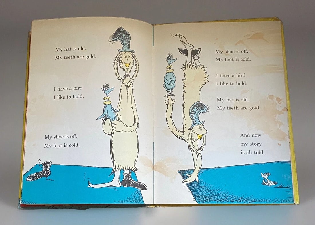 1960 One Fish Two Fish Red Fish Blue Fish Dr Seuss 1st Ed/Print Random House HC - 4