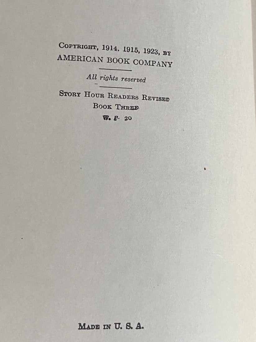 1923 Story Hour Readers Revised Primer Children's Book Coe & Christie Illust1923 - 2