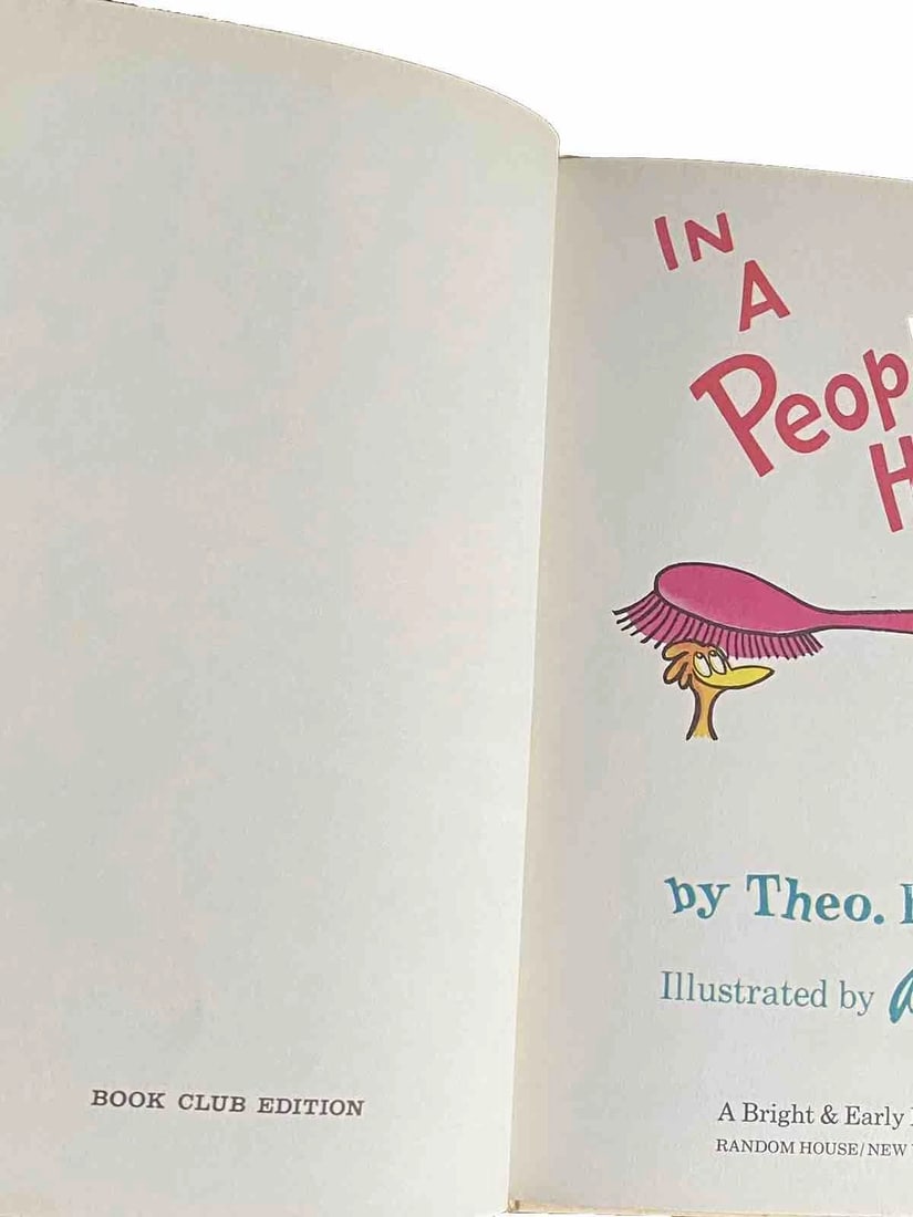 Dr. Seuss In A People House Theo LeSieg Book Club Edition 1972 1st Ed/Print VG - 10