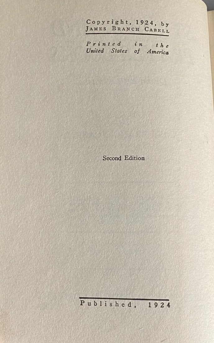 STRAWS AND PRAYER-BOOKS by James Branch Cabell 1924 2nd Ed. McBride HC VGood - 3