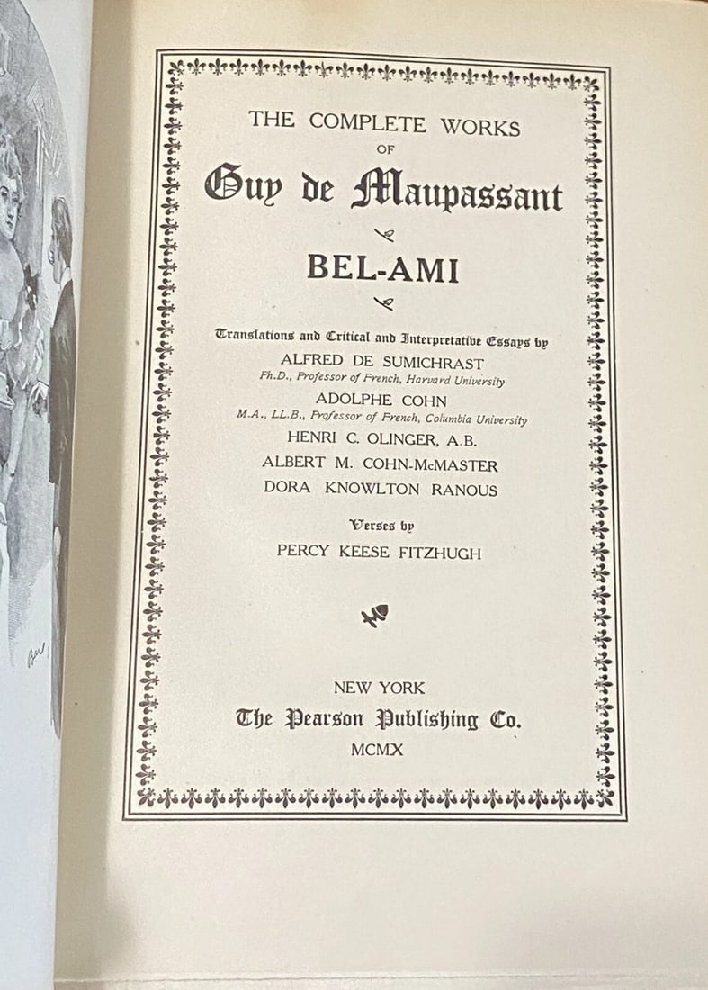 Guy De Maupassant Bel-Ami, Mademoiselle Pearl Vol.V 1910 Ltd. Ed. #173 Pearson - 2