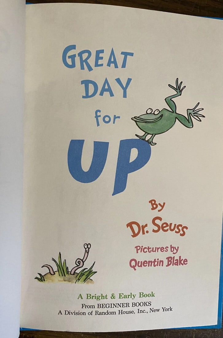 Dr Seuss Great Day for Up First Edition 1975 Early Print OP 123 Near Fine - 2