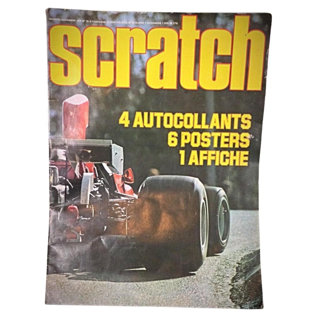 Vintage Magazine/Review: F1 Scratch No. 10 - November 1973: Title: Vintage Magazine/Review: F1 Scratch No. 10 - November 1973Origin: FranceDimension: Height: 39.5 cm Length: 29 cmMaterial: PaperDate: 1970-1979Description: This is a vintage issue of the "F1