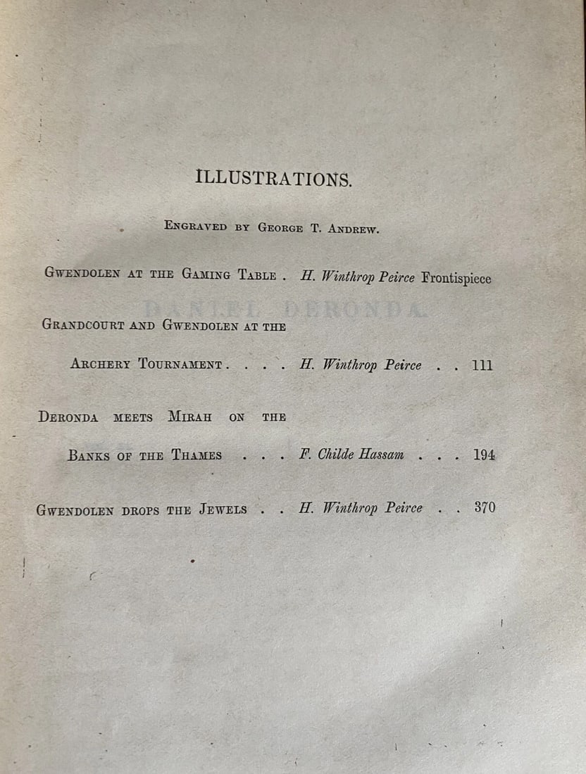 George Eliot's Works Vol. I Daniel Deronda Published by Lovell, Coryell HC 1893 - 7