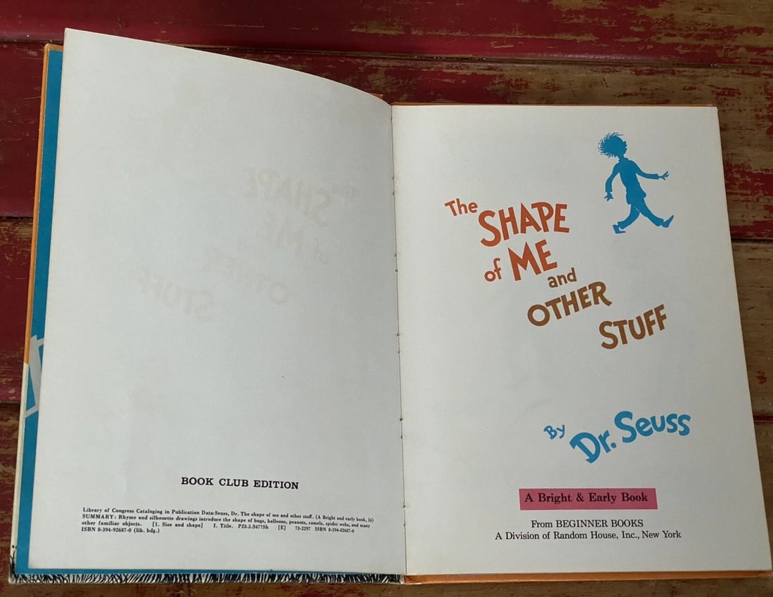 1973 Dr. Seuss The Shape of Me and Other Stuff HC Book Club Edition Very Good - 2