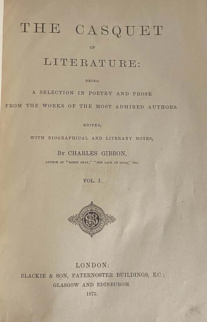 CASQUET OF LITERATURE 1875 VOL. I-II in 1 Volume Partial Leather Gibbon BLACKIE - 3