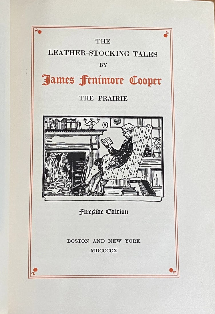 James Fenimore Cooper THE PRARIE 1898 Leather Stocking Tales Fireside Antique - 2