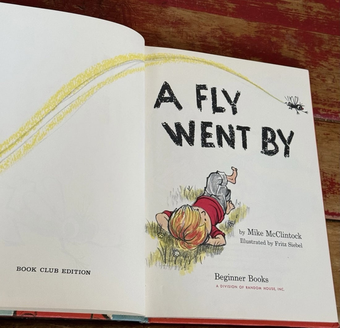 Dr. Seuss A Fly Went By 1958 Beginner Book BC Ed.Mike McClintock 1st Ed/Printing - 5
