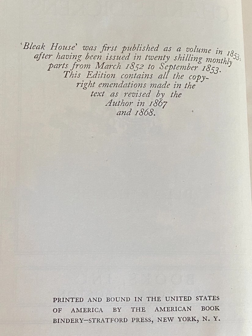 CHARLES DICKENS BLEAK HOUSE Vol XIII Books Inc. HC - 8