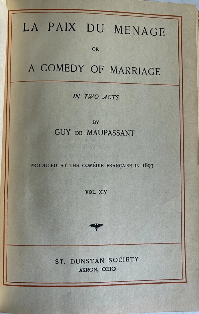 Guy De MaupassantEdition De Luxe HC 1903 Paix Du MenageEtc. Illustr. St. Dunstan - 2