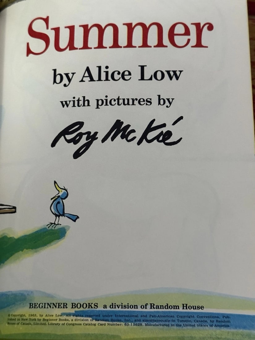 Summer By Alice Low 1963 BC Edition Hardcover Beginner Books 1st Edition/Print - 3