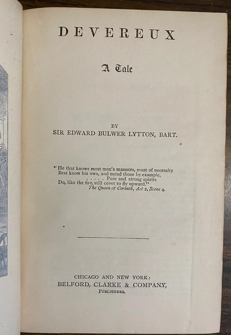 Bulwer Lytton's Works Devereux and The Disowned HC Belford Clarke 1stEdition VG - 6