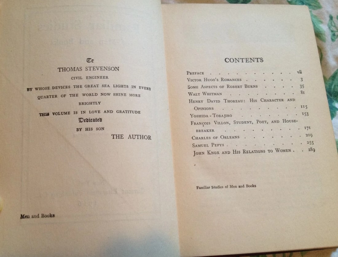 FAMILIAR STUDIES BY ROBERT L STEVENSON MEDALLION ED. HC 1916 NY:Current Lit. - 9
