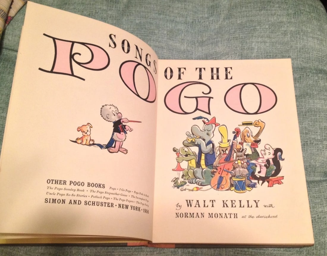 SONGS OF THE POGO by Walt Kelly with Norman Monath 1956 1st Printing HC - 5